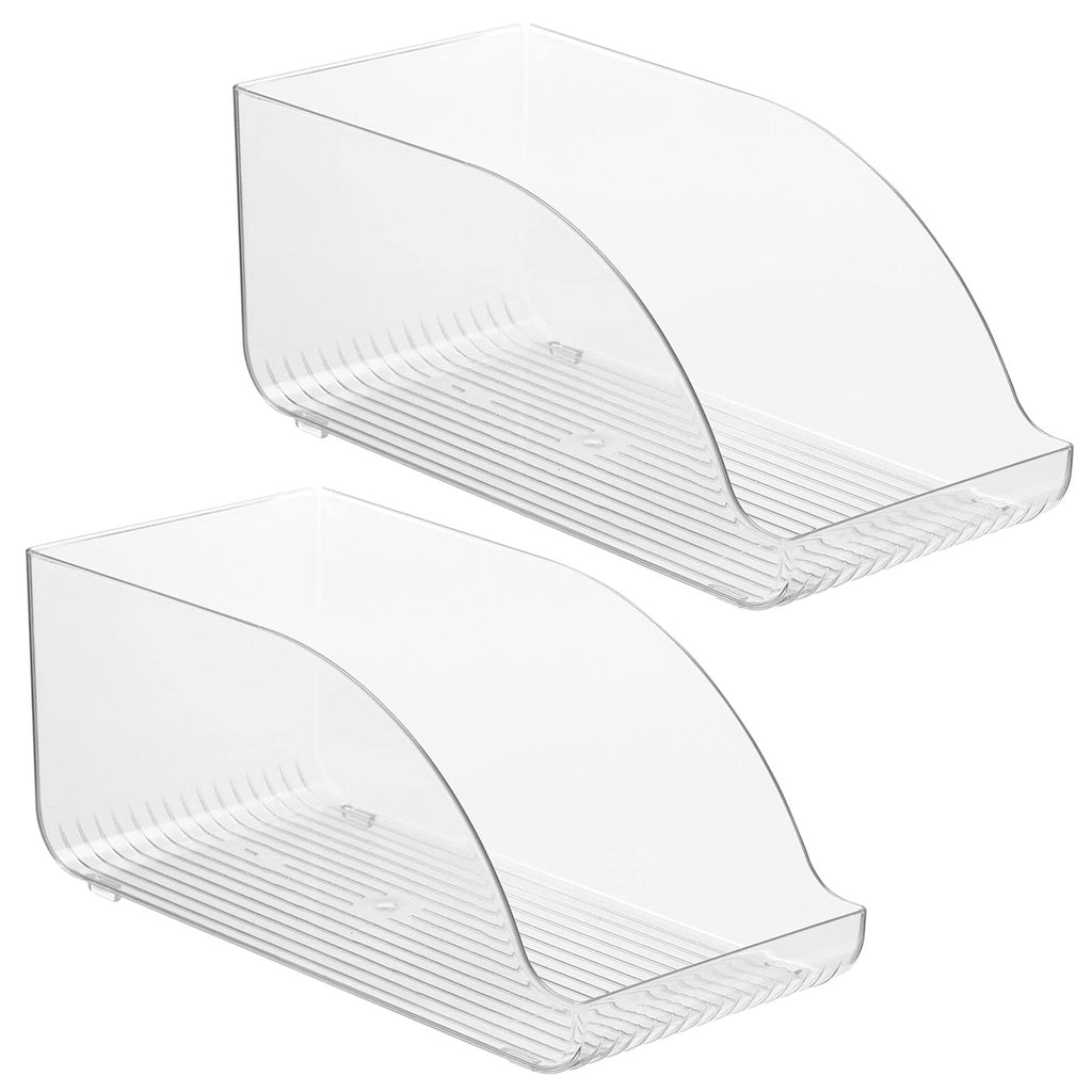 mDesign Compact Plastic Kitchen and Pantry Storage Organizer Bin for Tall Skinny Soda/Pop Cans - Kitchen, Pantry, Cabiner, Freezer, Refrigerator - 2 Pack - Clear - 14 x 6.75 x 6