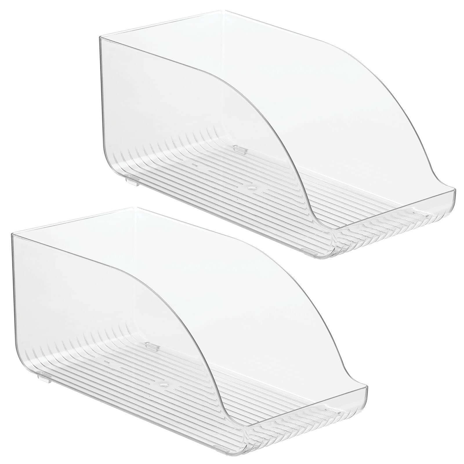 mDesign Compact Plastic Kitchen and Pantry Storage Organizer Bin for Tall Skinny Soda/Pop Cans - Kitchen, Pantry, Cabiner, Freezer, Refrigerator - 2 Pack - Clear - 14 x 6.75 x 6