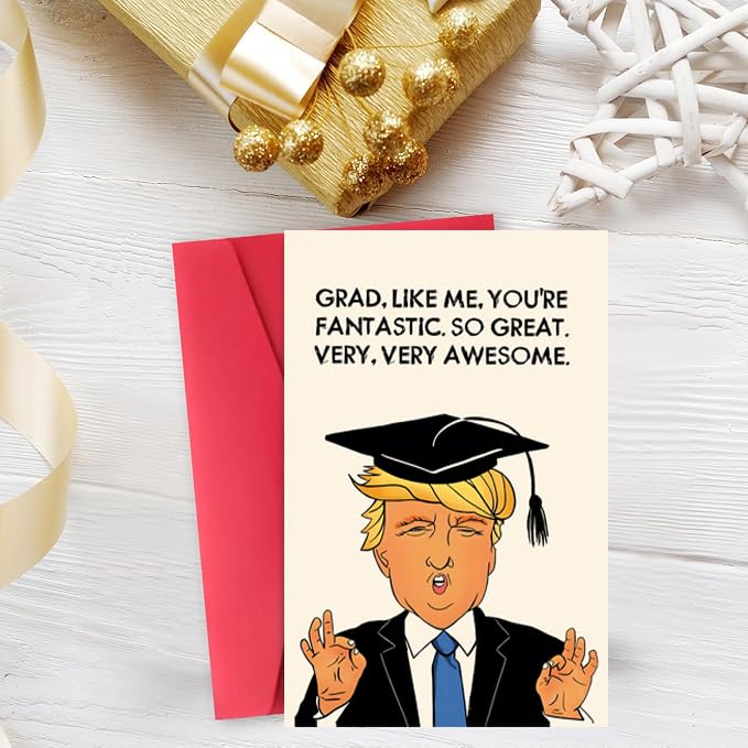 Funny Trump Graduation Card 2025 - Humorous Gift for Grads
