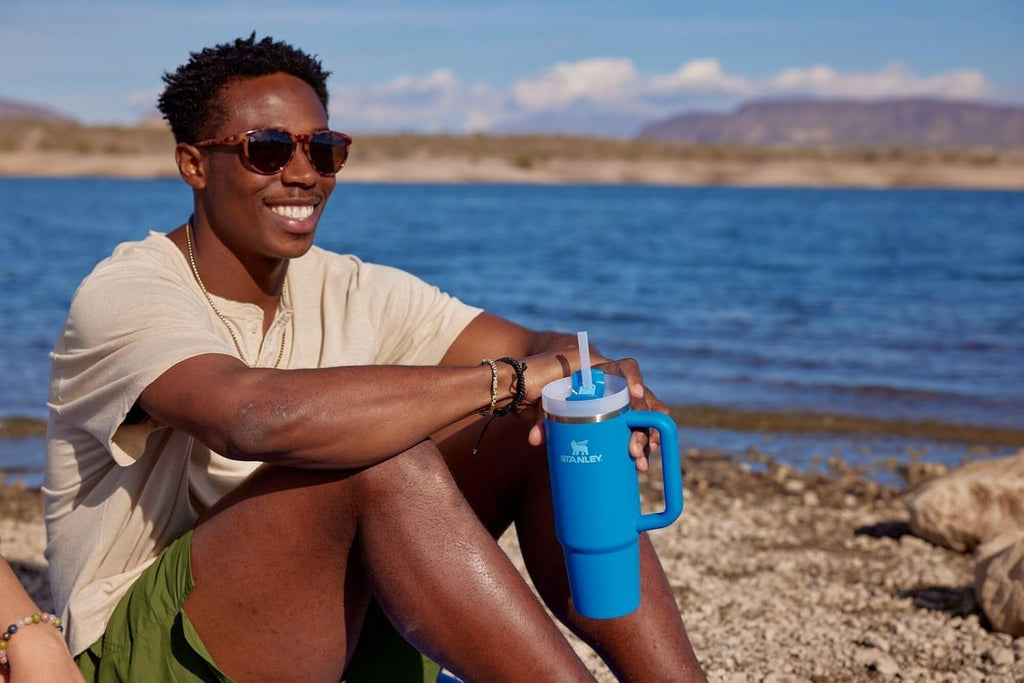 STANLEY Quencher H2.0 Tumbler - 30 oz Insulated Stainless Steel Cup with Handle & Straw | Azure Color