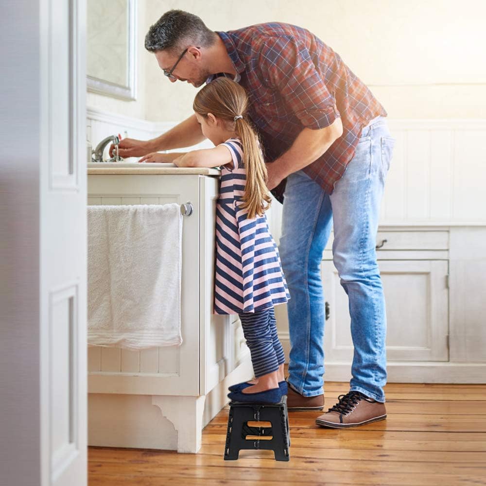 ACSTEP Folding Step Stool - Sturdy 9-Inch Collapsible Design | Non-Slip & Lightweight for Kids & Adults, 300 lbs Capacity