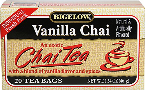 Bigelow Tea Black Tea Vanilla Chai - 20 Tea Bags Pack of 2, Caffeine Boost
