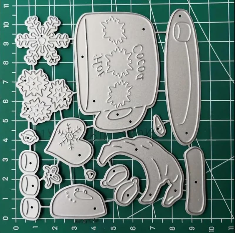 Snowman Cocoa Cup Metal Die Cut for Scrapbooking & Card Making