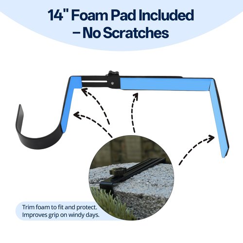 BEISE Wreath Hanger for Headstone, Adjustable 6"- 11", Black 2 Pack, Non-Slip Sponge Grip, Fits Thick Upright Gravestone with Flat or Uneven Arched Tops, Easy Outdoor Cemetery Christmas Décor