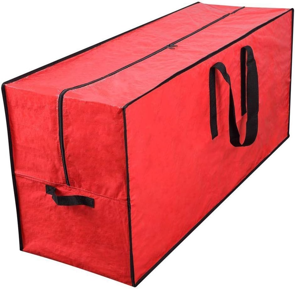 Primode Christmas Tree Storage Bag - Fits Up to 7.5 Ft Disassembled Tree | Protective Zippered Case (Red)