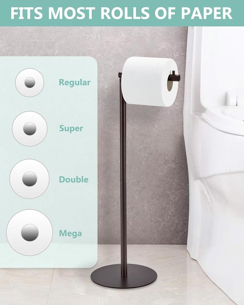 Housen Solutions Toilet Paper Holder Stand - Modern Free-Standing Design for 4 Spare Rolls - Oil Rubbed Bronze