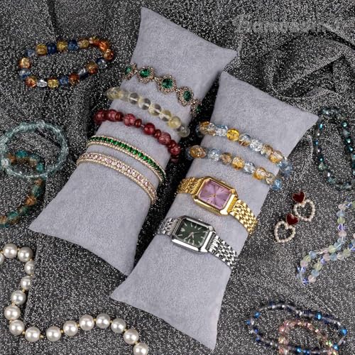 Framendino 2 Pack Gray Velvet Long Watch Pillow Cushions