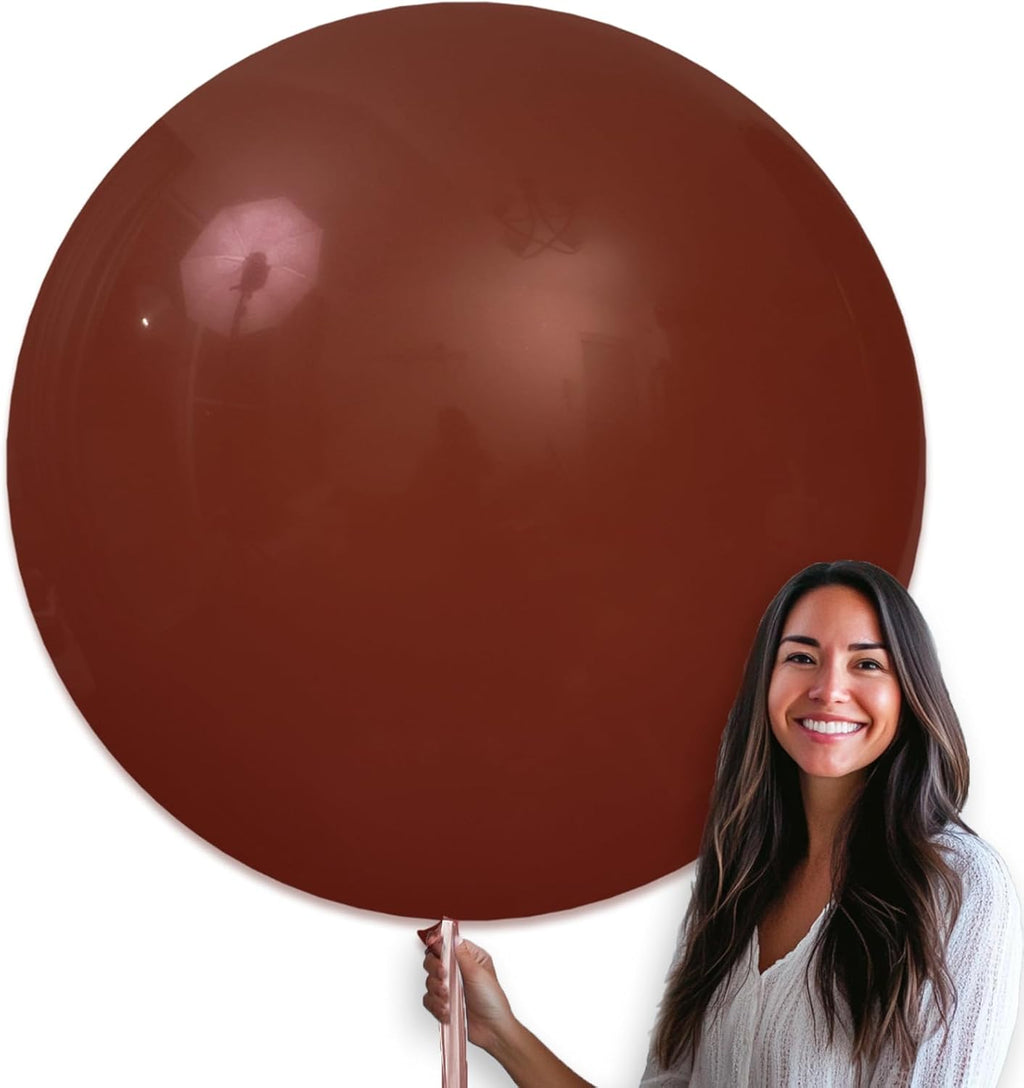 PartyWoo Dark Brown Balloons - 36 Inch Boho Neutral Coffee Tan Latex for Graduation & Baby Shower Decor