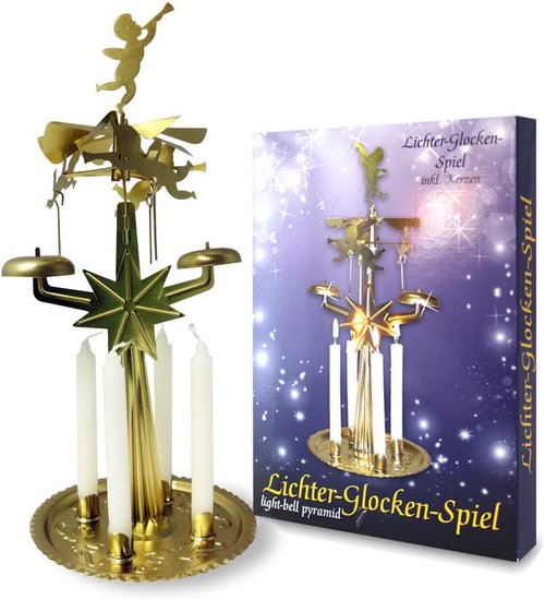 Idena Glockenspiel Lights - 4 Candle Musical Decoration for Festive Occasions
