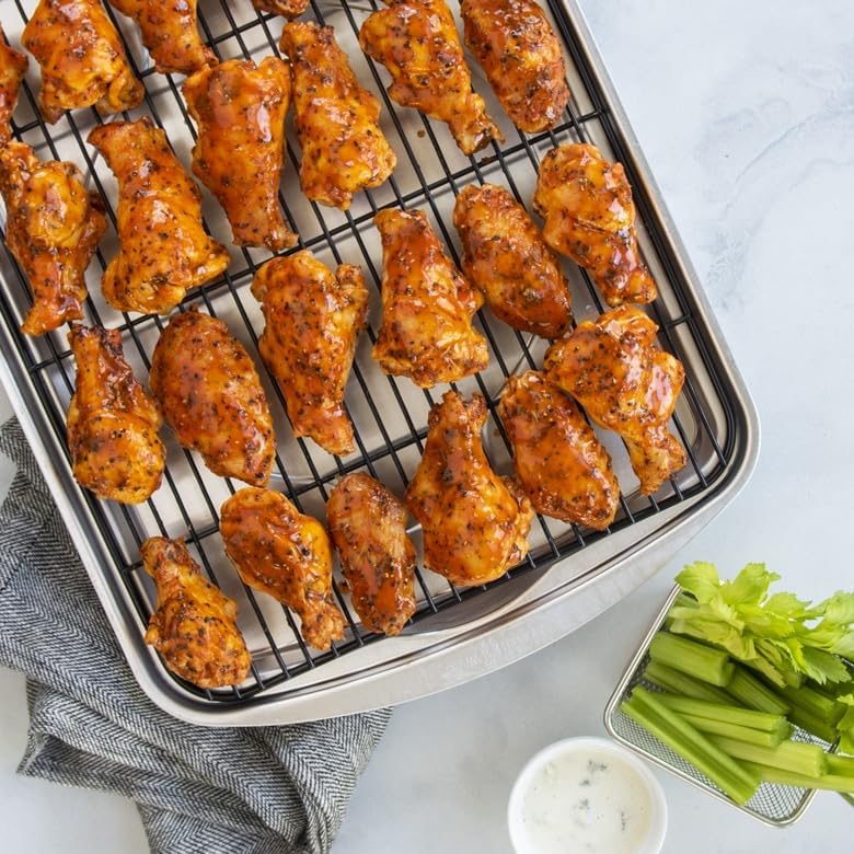 Nordic Ware Oven Crisp Baking Tray Set - 2-Piece Natural Aluminum for Air Frying & Baking | 17 x 12 Inches