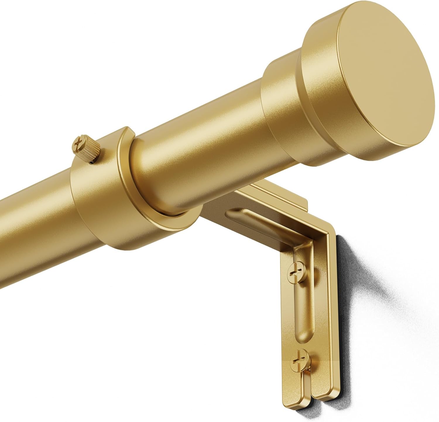 YaFex Adjustable Curtain Rods - Heavy Duty 1 Inch, 32-58 Inch, Modern Gold Design, Easy Installation