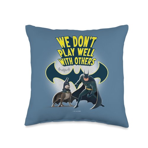 DC Comics DC League of Super-Pets We Don't Play Well with Others Throw Pillow, 16x16, Multicolor