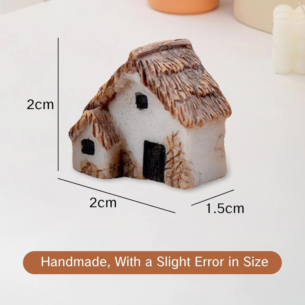 Skiennix Miniature House Village - 12pcs Resin Figurine Buildings for Fairy Garden Decor | Perfect for Bonsai & Succulents