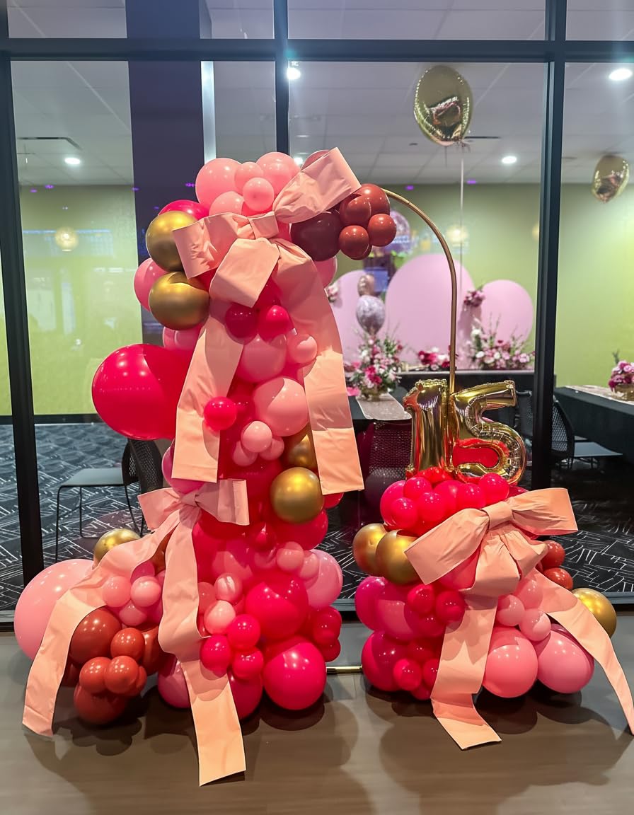 PityBlns Valentine's Day Balloon Arch Kit - 382Pcs Rose Petals Red Heart Balloons Red and Pink Latex Balloons Garland Kit for Valentines Day Galentines Wedding Engagement Anniversary Party Decorations