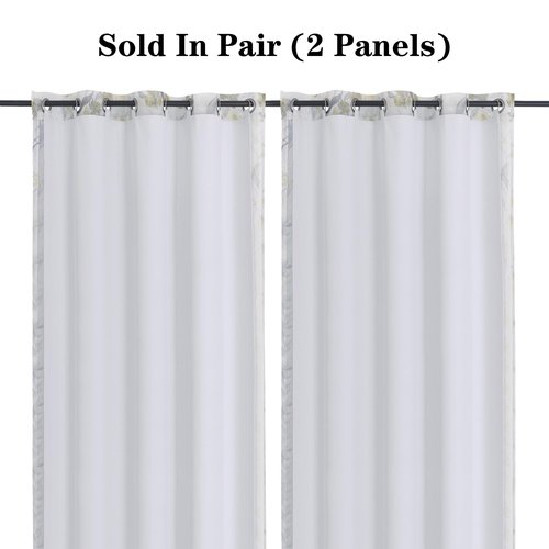 Chyhomenyc Window Blackout Curtain Liners with 18 Rings, Thermal Insulated 100% Blackout Liner for 84 Inch Curtains, Each 50Wx80L, 2 Liners Per Set with 18 Pieces Rings