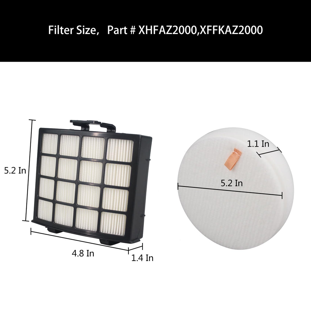 UV2500 Vacuum Filter Replacement Kit for Shark Vertex DuoClean PowerFin Upright Vacuum,UV2500,AZ2000,AZ2000W,AZ2002 Vertex DuoClean PowerFin Upright Vacuum,Replace Part XHFAZ2000,XFFKAZ2000