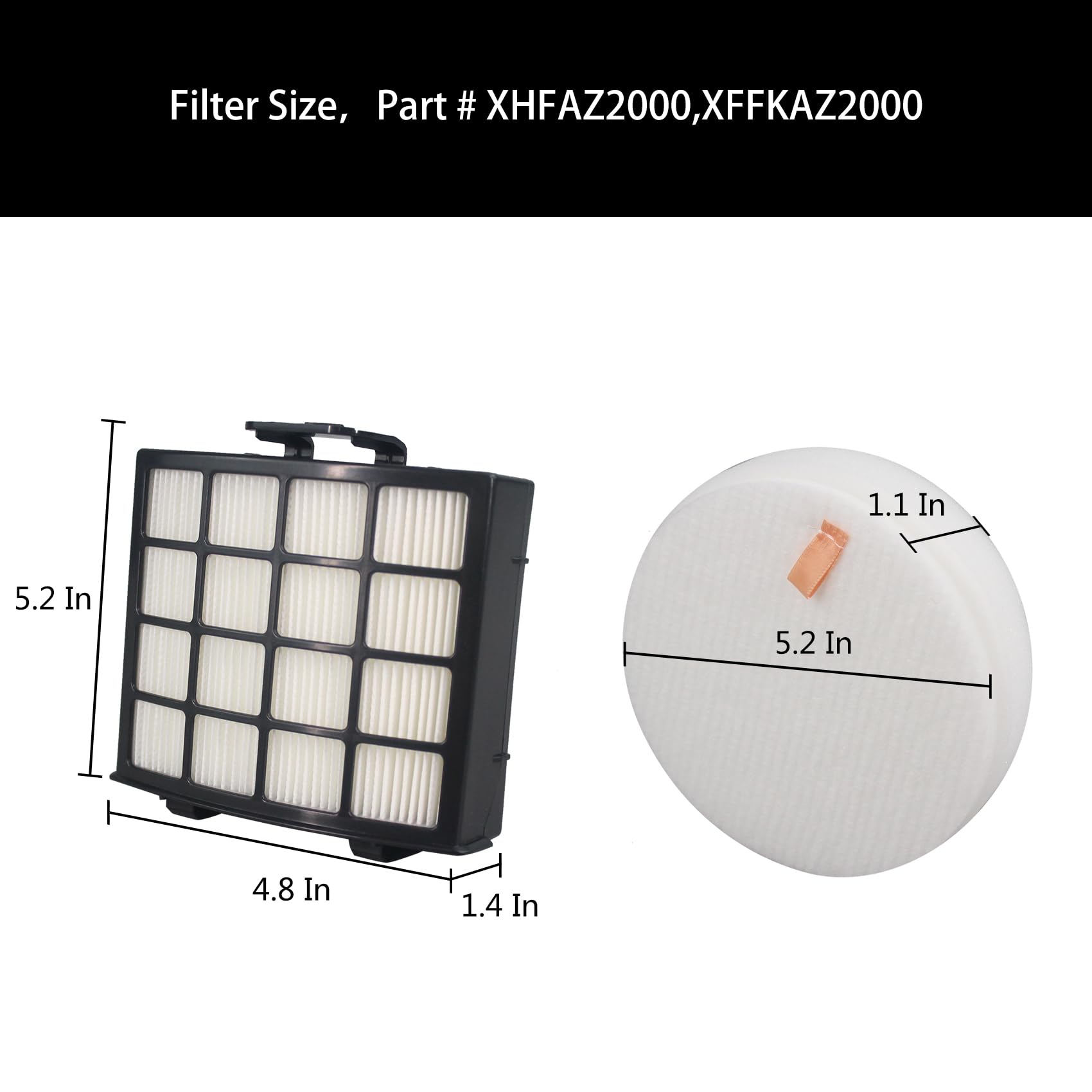 UV2500 Vacuum Filter Replacement Kit for Shark Vertex DuoClean PowerFin Upright Vacuum,UV2500,AZ2000,AZ2000W,AZ2002 Vertex DuoClean PowerFin Upright Vacuum,Replace Part XHFAZ2000,XFFKAZ2000