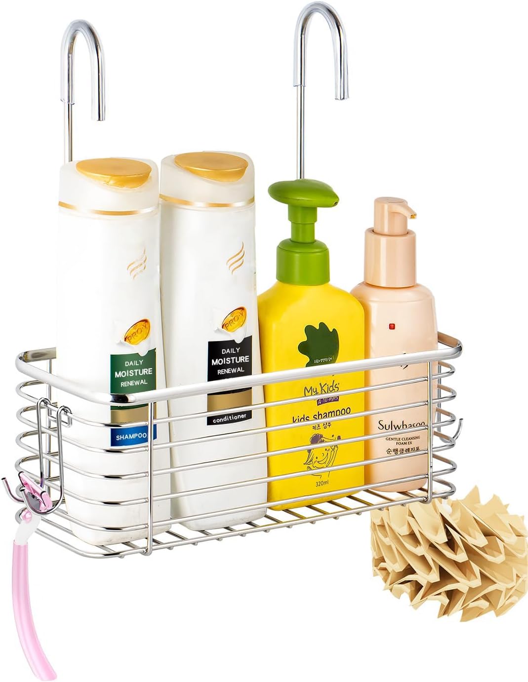 YQh Hanging Shower Rack - Rotating Bathroom Storage Bracket | Rust-Proof 304 Stainless Steel