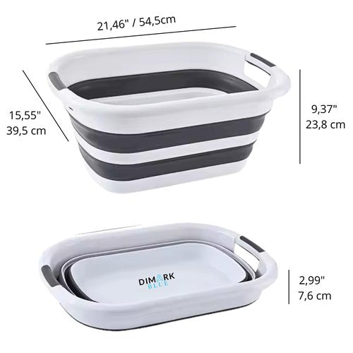 Small Collapsible Laundry Basket, Foldable Plastic Clothes Hamper with Handles, Lightweight Space-Saving Laundry Bin for Bathroom, Bedroom, Dorm & Travel – 26L