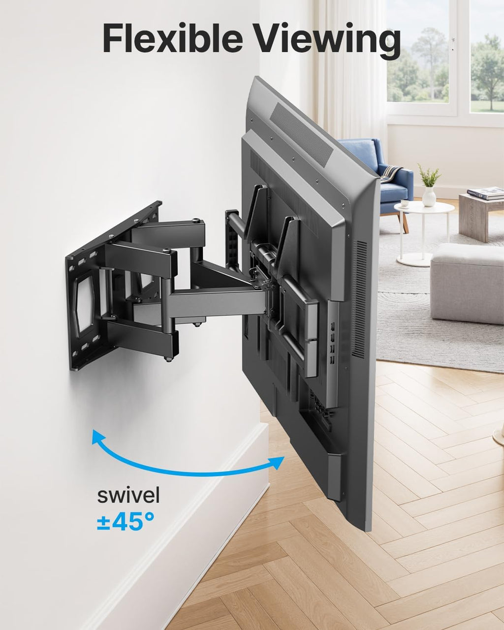 USX STAR Full Motion TV Wall Mount - Swivel & Tilt for 37-85 Inch TVs, Max VESA 600x400mm, 132lbs Capacity