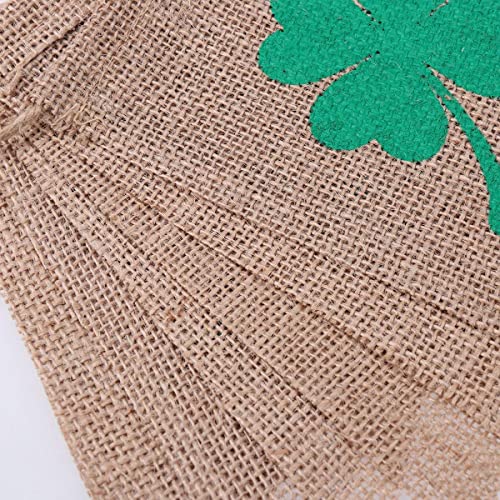 St. Patrick's Day Lucky Banner - Burlap Shamrock Garland Decor