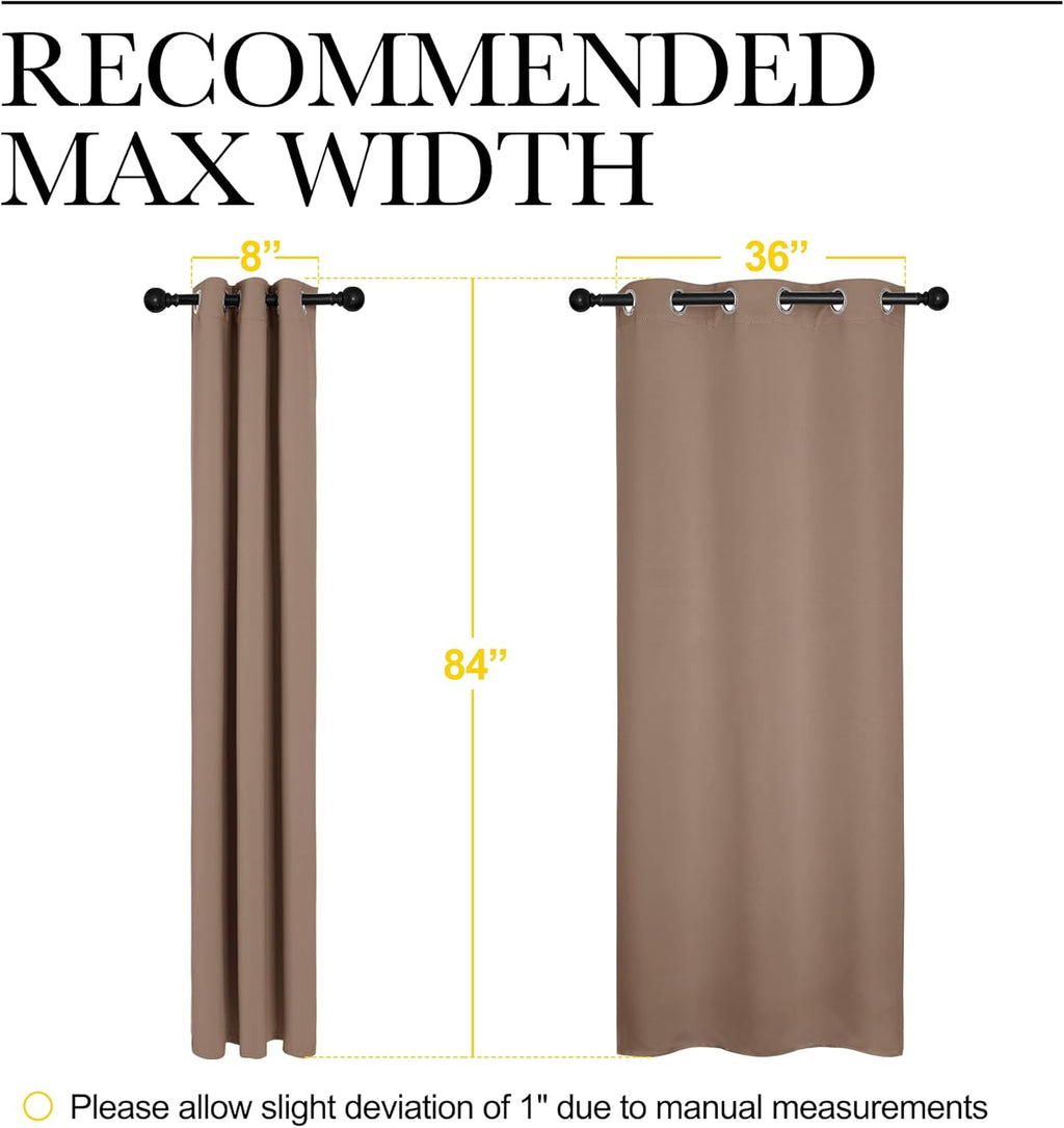 NICETOWN Blackout Curtains - Thermal Insulated Grommet Drapes for Bedroom | 42"x84", Cappuccino (1 Pair)