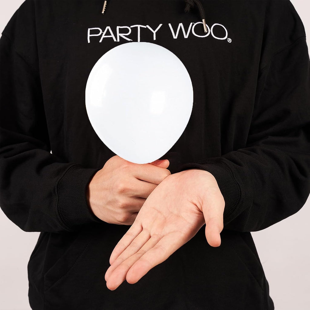PartyWoo White Balloons - 100 Pcs 12 Inch & 5 Inch Matte Balloons for Celebrations