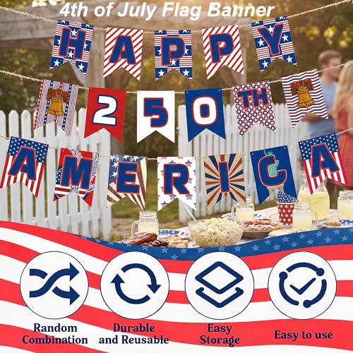 250th Anniversary Patriotic Banner for 4th of July Celebrations