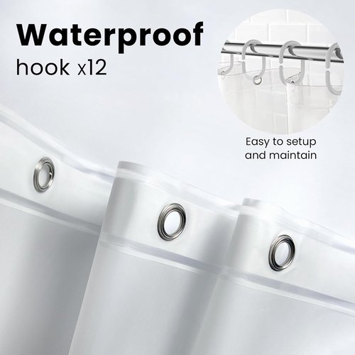 LiBa Waterproof Shower Curtain - Premium Non-Toxic PEVA with Rust-Proof Grommets | 72x72 (Pack of 2)