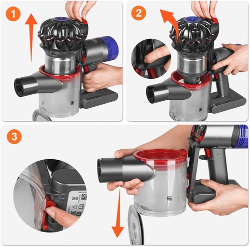 Dyson Dust Bin Replacement - Clear Canister Attachment for V7, V8, SV10 & SV11 Vacuum Cleaners