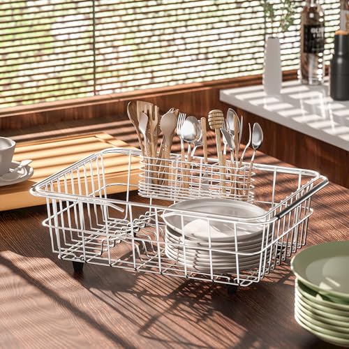NiuYichee Stainless Steel Utensil Holder & Drying Rack - Silver