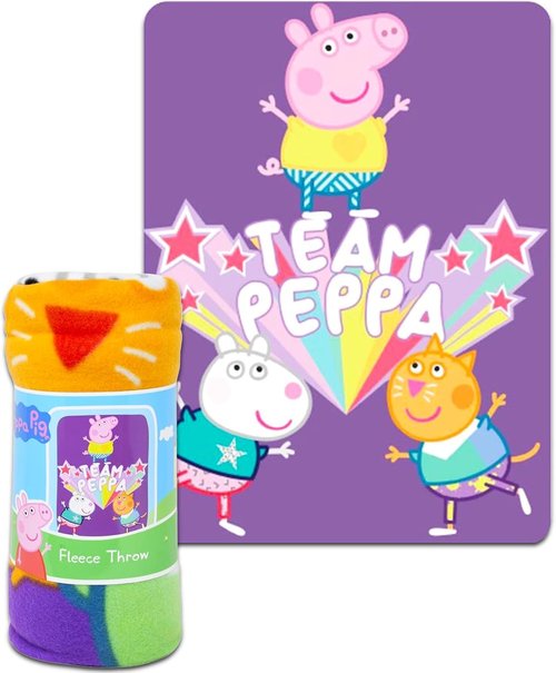 Peppa Pig Fleece Throw Blanket - 45" x 60" - Officially Licensed - Soft & Lightweight - Perfect for Kids - Peppa Pig Blanket for Girls & Boys