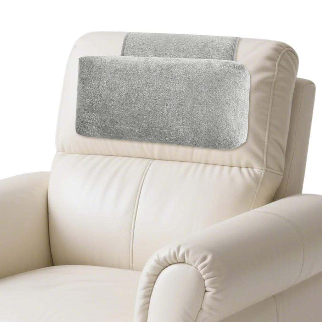 kisswish Chenille Neck Pillow for Sofa - Adjustable Headrest, Non-Slip Neck Support Cushion for Pain Relief, Comfortable Chair Pillow, Grey