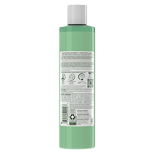 Dove RE+AL Bio-Mimetic Revolumize Conditioner with Coconut & Vegan Collagen for Fine Hair, 10 oz