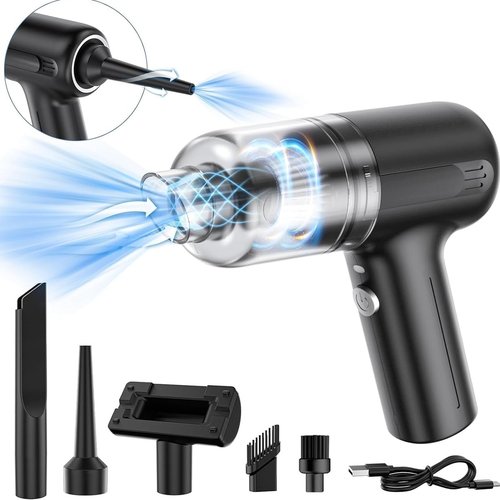 BANKKY Cordless Handheld Vacuum - 2-in-1 Mini Cleaner with 11000PA Power, LED Light & Multi-Nozzles