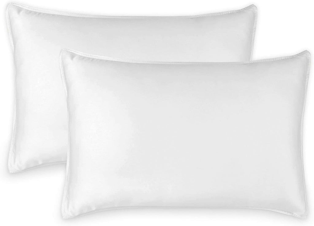 Pure Bamboo Queen Pillowcases - Luxuriously Soft & Cooling 100% Organic Viscose | Double Stitching, White (Set of 2)