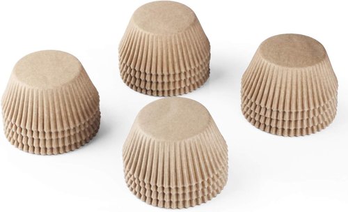 Caperci Natural Cupcake Liners - 500 Count Grease-Proof, No Smell Food-Grade Baking Cups