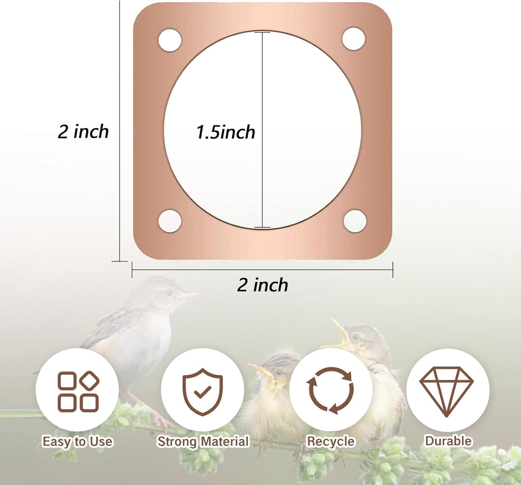 Skiennix Birdhouse Predator Guard - Copper Metal Protector for Eastern Bluebirds | 1.5-Inch Hole