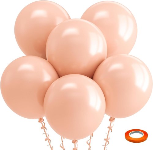 Bezente 18-Inch Pastel Orange Balloons - 30 Pack Thick Latex Balloons for Weddings & Parties