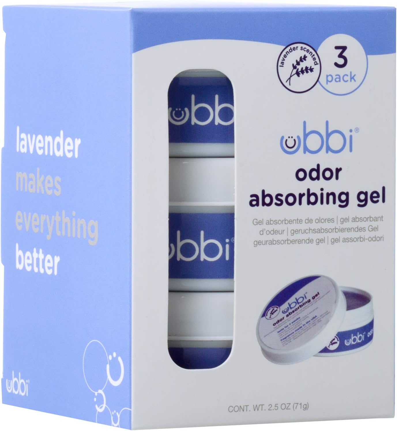 Ubbi Lavender Scented Diaper Pail Absorbing Gel - 3 Count Value Pack for Odor Control