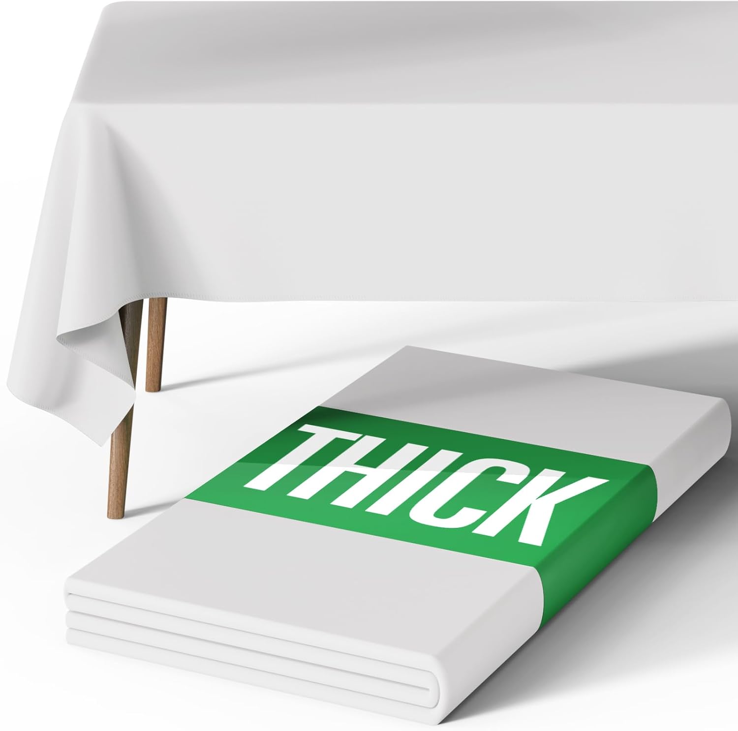 Pureegg Rectangle Tablecloth - Durable 60" x 84" Polyester for Outdoor Parties, Weddings & Picnics | Washable & Reusable, White