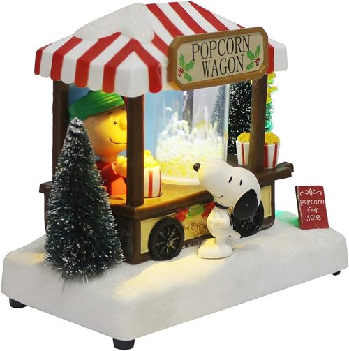 Kurt Adler 7-Inch LED Musical Table Piece - Battery-Operated Peanuts© Design for Holiday Decor