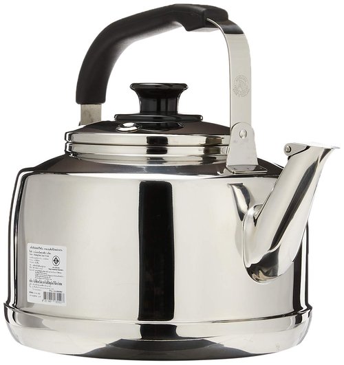 Extra Large Size 7.5 Liter Zebra Polished Mirror Finish Stainless Steel Whistling Canister Stovetop Teakettle Tea Kettle Teapot, Gas Electric Induction Compatible