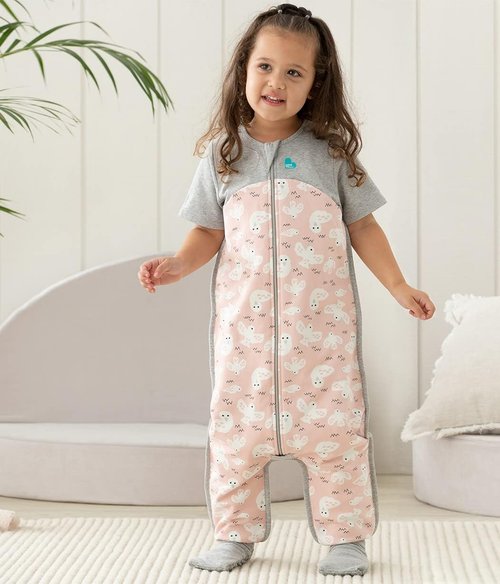 Love To Dream Organic Toddler Wearable Blanket - Super Soft Sleeping Sack with Footies, 4T Pink