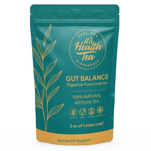 Gut Balance Herbal Tea – Supports Overall Gut Microbiome Health & Occasional Bloating Support | After-Meal Digestive Comfort | Caffeine-Free Loose Leaf Botanical Blend (35 Unbleached Tea Bags Included)*