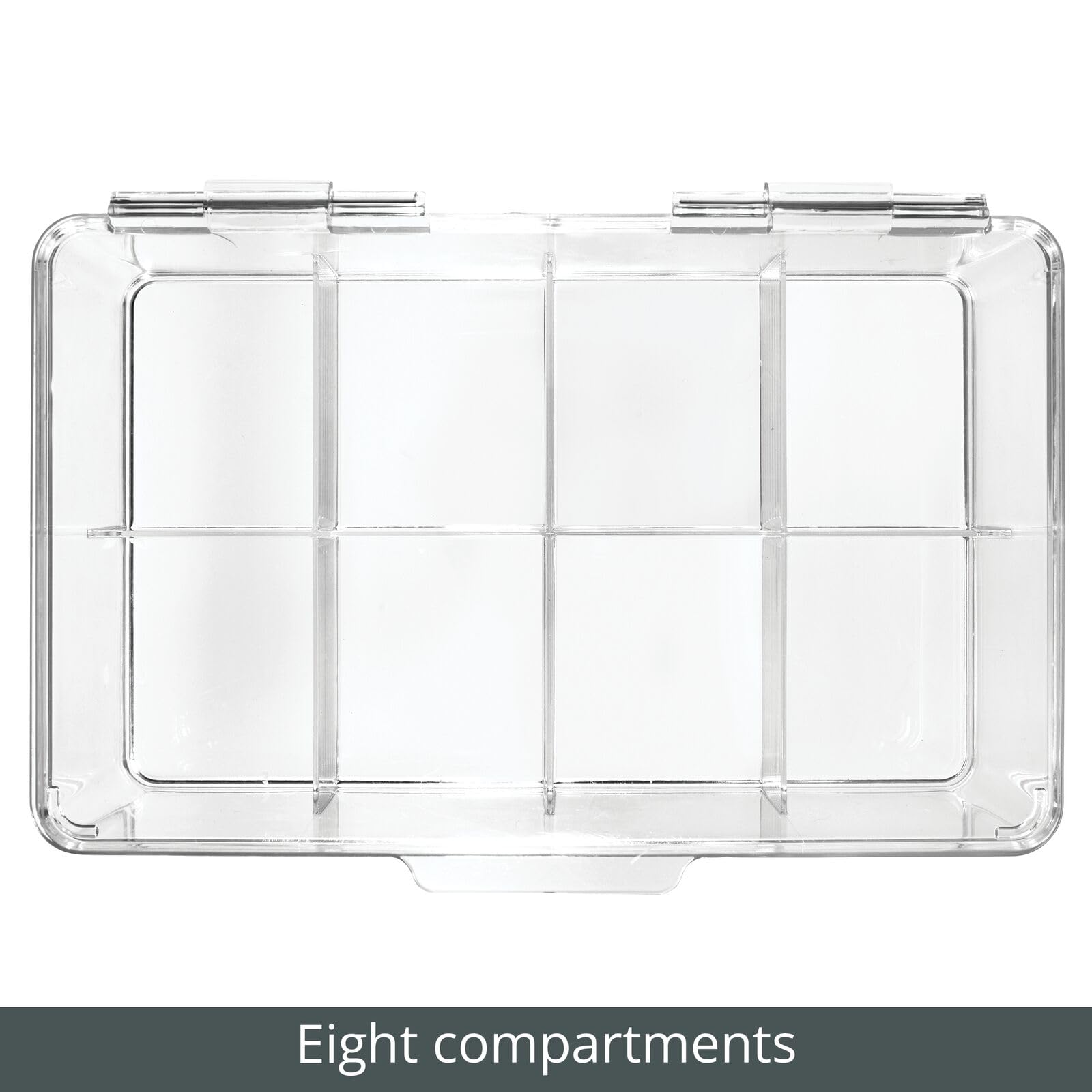 mDesign Tea Bag Single Serve Pouch Divided Box Holder Organizer, Clear