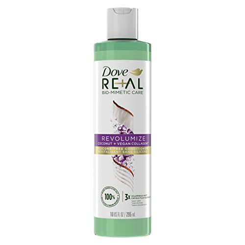 Dove RE+AL Bio-Mimetic Revolumize Conditioner with Coconut & Vegan Collagen for Fine Hair, 10 oz