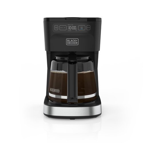 BLACK+DECKER CAFÉCRAFT 12-Cup Programmable Coffee Maker, Stainless Steel Drip Coffeemaker with Vortex Showerhead, Strength Selector, Sneak-A-Cup, Keep Warm
