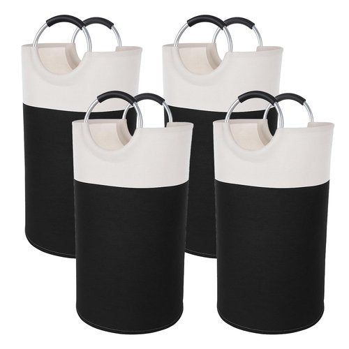 Dimeho 4 Pack 82L Laundry Basket, Waterproof Fabric Clothes Baskets Dirty Clothes Hamper Laundry Bag with Foam-Protected Aluminum Handles for College Dorm Family Bathroom