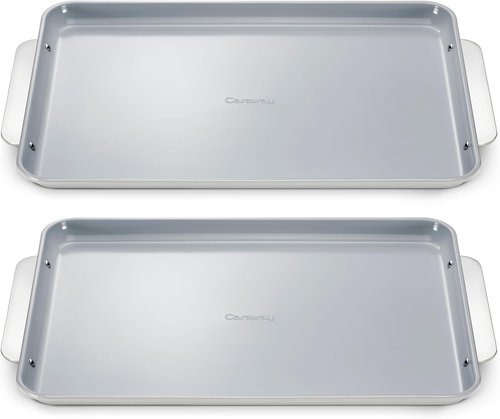 Caraway Non-Stick Ceramic Baking Sheet - Non-Toxic & PTFE Free - Ideal for Baking & Roasting - Large 18" x 13" - Gray